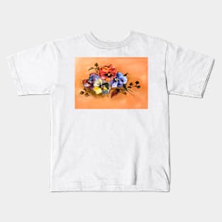 Pansies, violas, forget-me-nots Kids T-Shirt